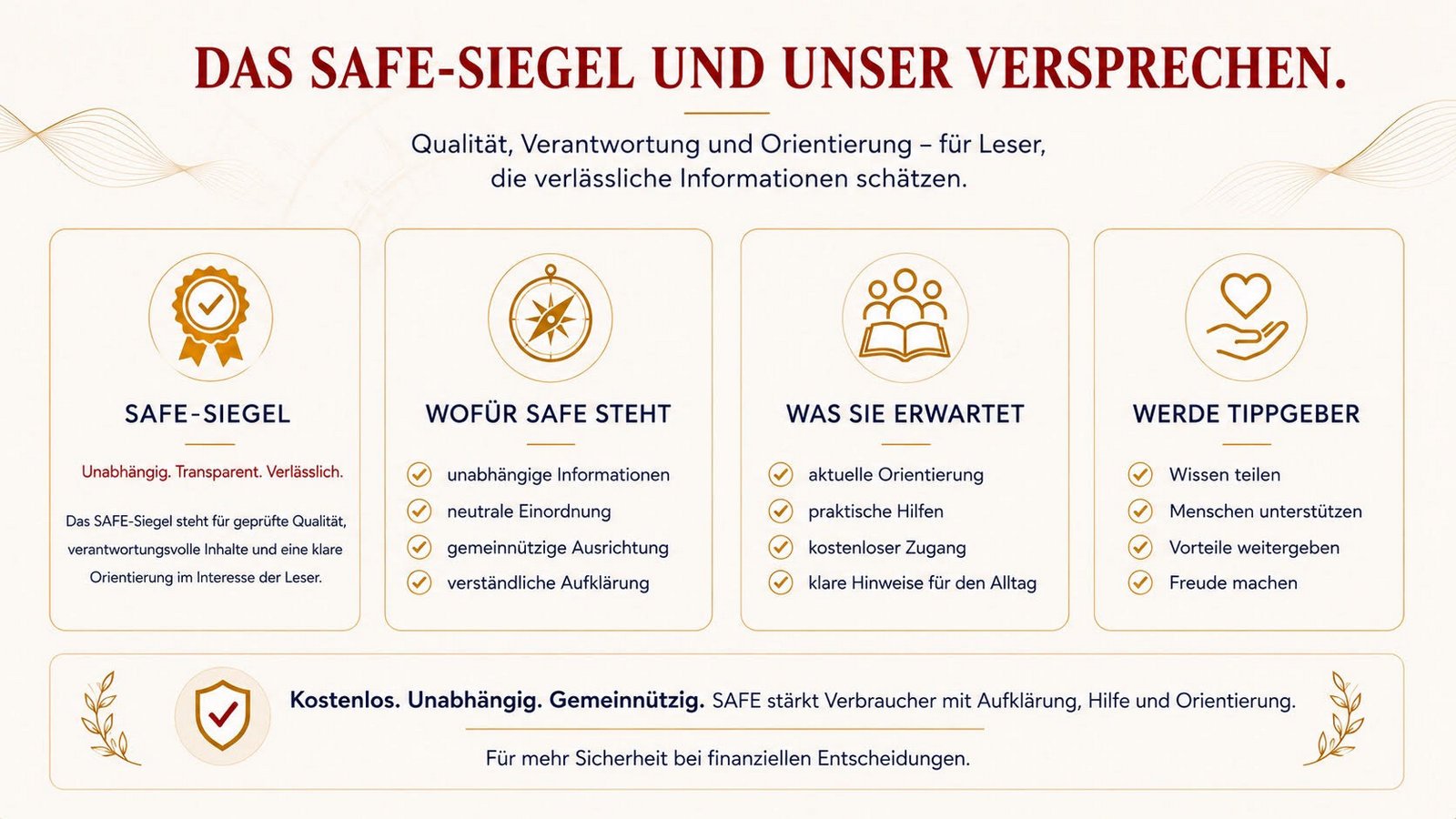 SAFE-Siegel und unser Versprechen